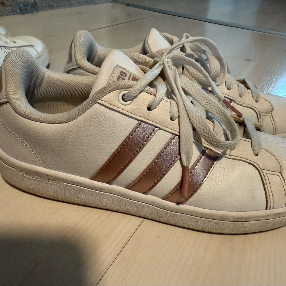Adidas Cream and Brown Sneakers